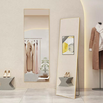 DOMETOUR Body Dressing Mirror Standing Rectangle Floor Mirrors, Wall-Mounted Mirror