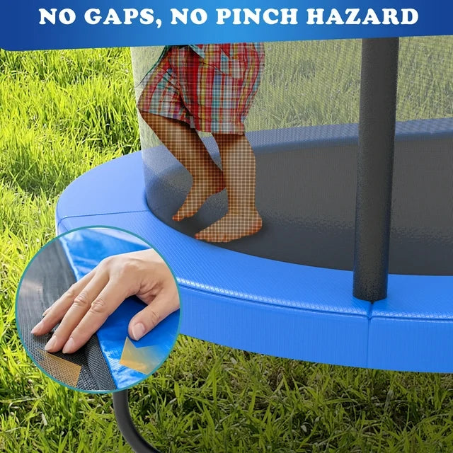 Seizeen Trampoline for Kids - 6FT Outdoor Trampoline with Enclosure, Oval Recreational Trampoline w/Basketball Hoop, Swing