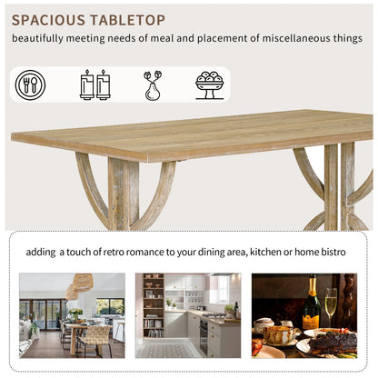 EUROCO 60" 6-Piece Dining Table Set,Dining Room Set with 1 Table,Unique Table Legs,Bench and 4 Cushioned Chairs,Solid Wood Rectangular Table and Chair Set, Kitchen Table Set