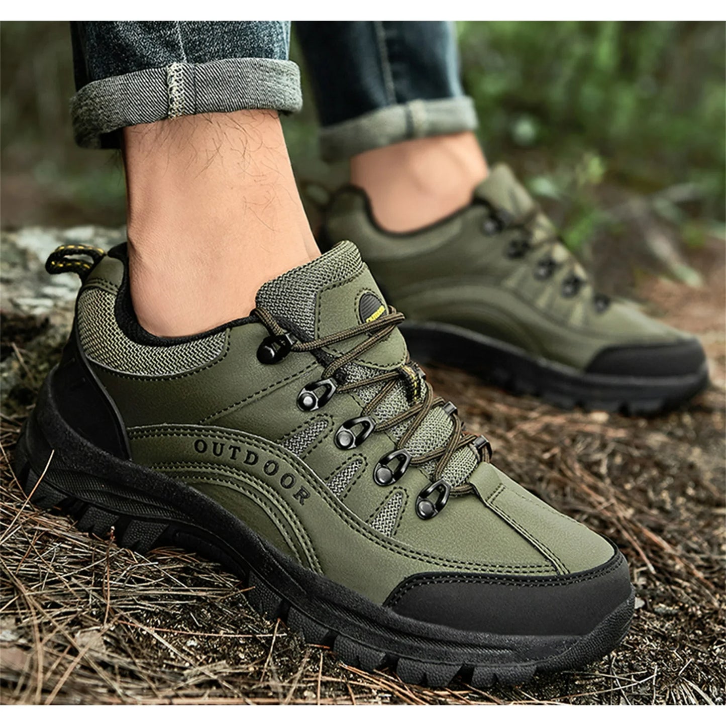 HAOSHIDUO Men's Waterproof Hiking Shoes Anti Slip Durable Outdoor Shoes Comfortable Hike Trekking Trails Shoes