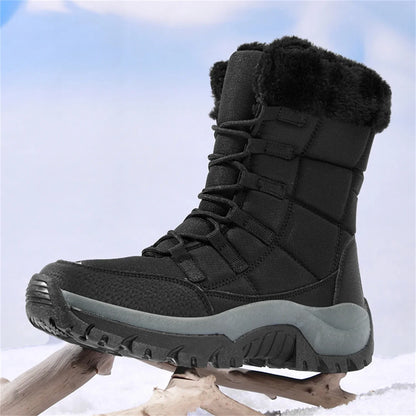 HAOSHIDUO Women's Winter Snow Boots Comfortable Warm Soft Plush Shoes Non Slip Durable Outsole