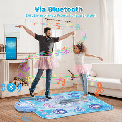 Richgv Kids Dance Mat, 8-Button Light up Dance Pad with Wireless Bluetooth, Musical Dance Game Toy Christmas Gift for Girls Boys 3-12 Year