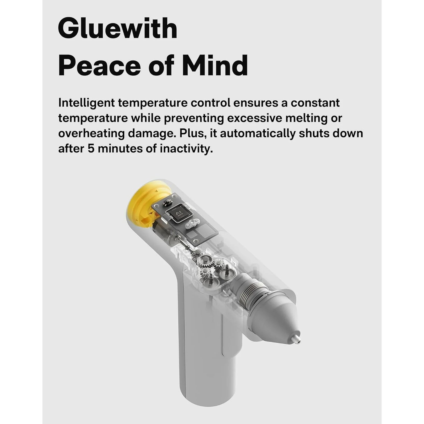 HOTO Glue Gun, Easyflow Hot Glue Gun with 40 Glue Sticks, Auto Dispensing, Fast Preheating Mini Hot Glue Gun without Charging Cable