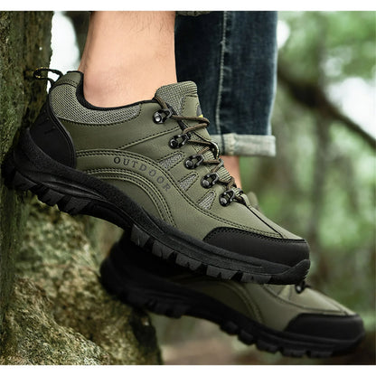 HAOSHIDUO Men's Waterproof Hiking Shoes Anti Slip Durable Outdoor Shoes Comfortable Hike Trekking Trails Shoes