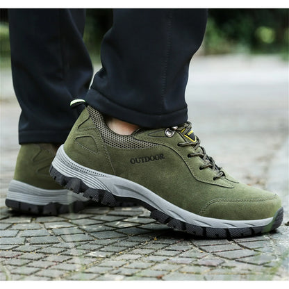 HAOSHIDUO Men's Hiking Shoes Low-Top Waterproof Non-Slip Trekking Trails Sports Shoes Size 7.5