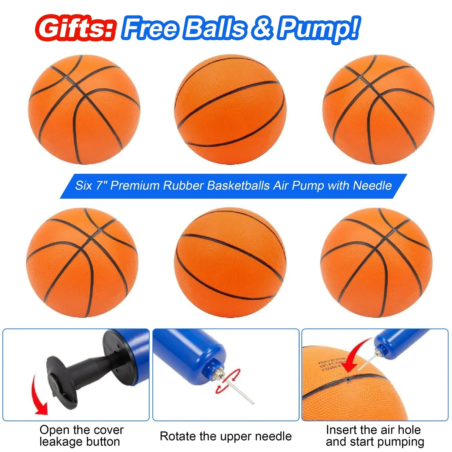 Dual Shot Basketball Arcade Game, Segmart Foldable Indoor Electronic Arcade Basketball Game with 6 Balls, 8 Modes, LED Scoreboard, Air Pump, Battery Powered for Kids Adults, Black