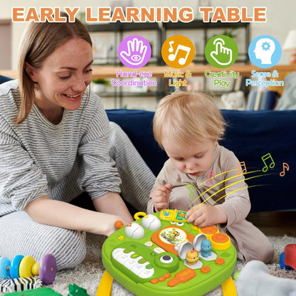 Richgv Baby Activity Center Learning Activity Table, Dinosaur Toy Musical Standing Play Table Baby Toy for 1 2 3 Year Boys Girls