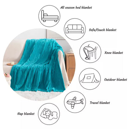 Flannel Fuzzy Toddler Blanket, Fluffy Warm and Lightweight Baby Plush Blanket - NTBAY