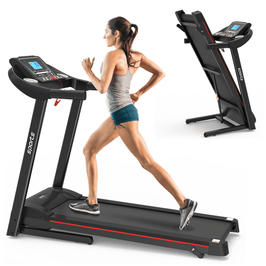 VLDTDRDI Automatic Folding Treadmill with 8mph Speed,50.4" Longer Portable Running Walking Compact Exercise Machine with 5" Screen Display,12 Preset Program, 4-Level Incline and Bluetooth Music