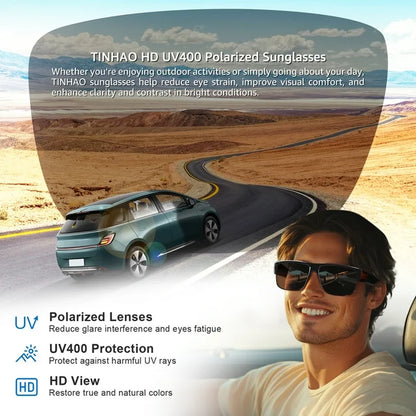 TINHAO Sunglasses Fit Over Glasses for Men Women Square Sun Glasses UV400 Protection Shades